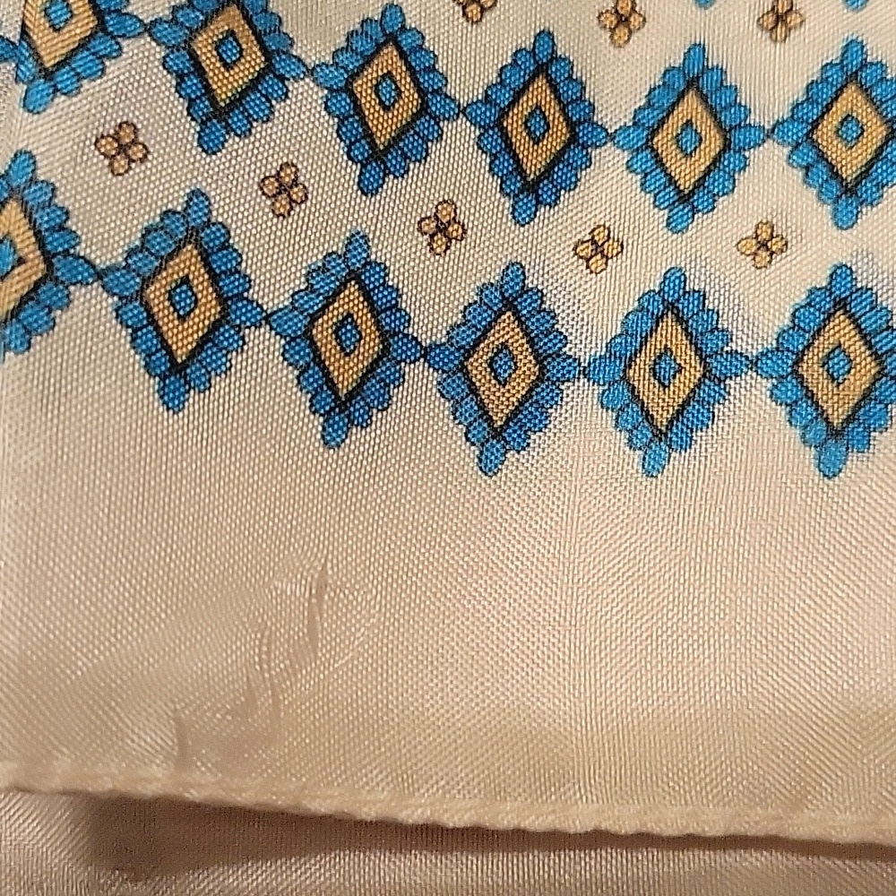 Vintage Sarah Coventry Paisley-Inspired Geometric Scarf | 31” | Made in Italy - Picture 10 of 11